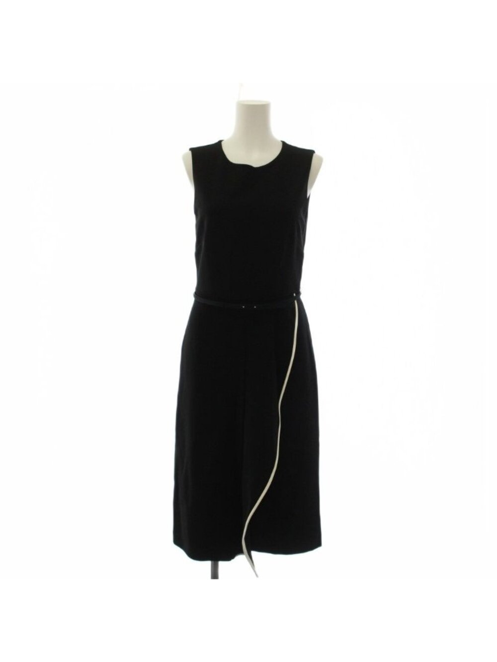 Max Mara Dress Long Sleeveless with Belt Black 38